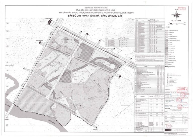 Bản đồ quy hoạch 1/2000 Khu dân cư ấp Trường Thọ