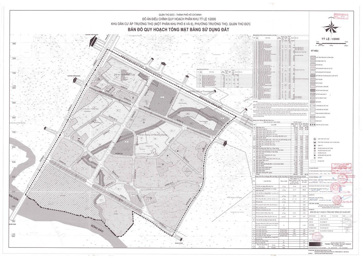 Bản đồ quy hoạch 1/2000 Khu dân cư ấp Trường Thọ, Quận Thủ Đức