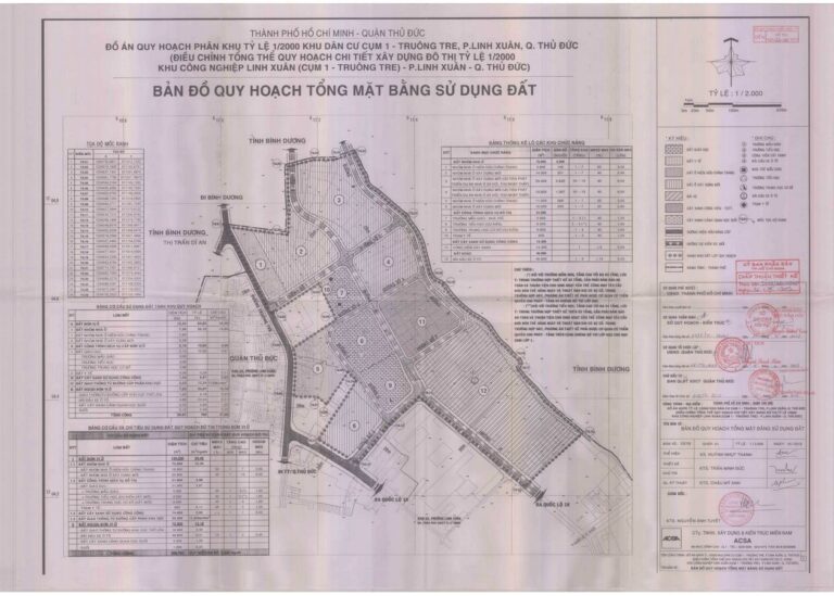 Bản đồ quy hoạch 1/2000 Khu dân cư cụm 1 - Truông Tre