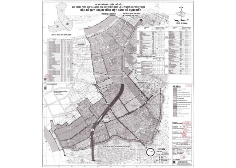 Bản đồ quy hoạch 1/2000 Khu dân cư dọc Quốc lộ 13 phường Hiệp Bình Phước