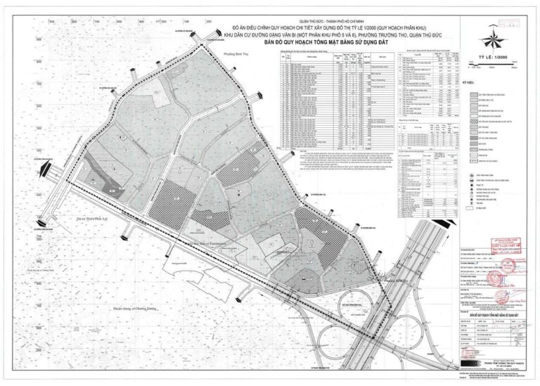 Bản đồ quy hoạch 1/2000 Khu dân cư đường Đặng Văn Bi