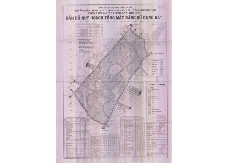 Bản đồ quy hoạch 1/2000 Khu dân cư đường Hồ Văn Tư