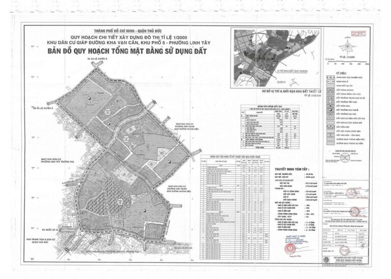 Bản đồ quy hoạch 1/2000 Khu dân cư giáp đường Kha Vạn Cân khu phố 5