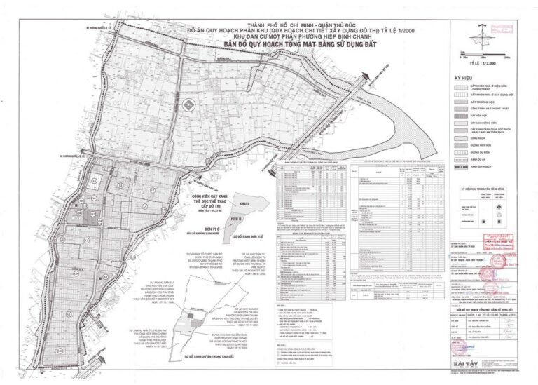 Bản đồ quy hoạch 1/2000 Khu dân cư một phần phường Hiệp Bình Chánh