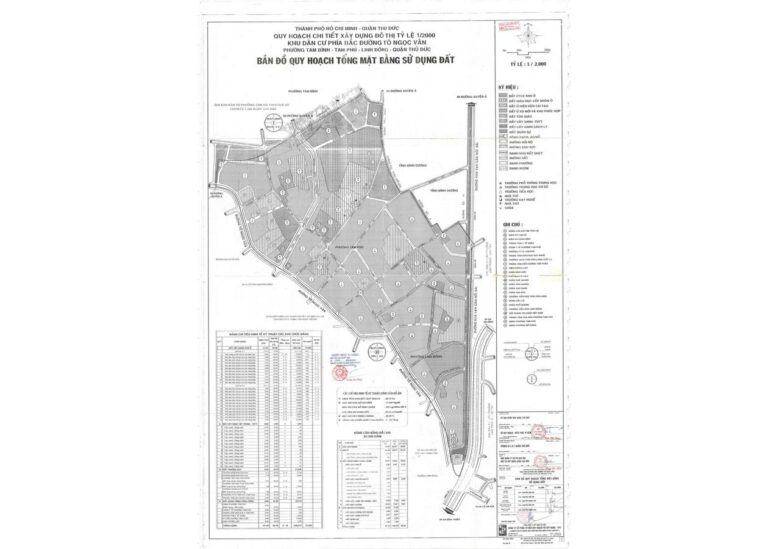 Bản đồ quy hoạch 1/2000 Khu dân cư phía Bắc đường Tô Ngọc Vân