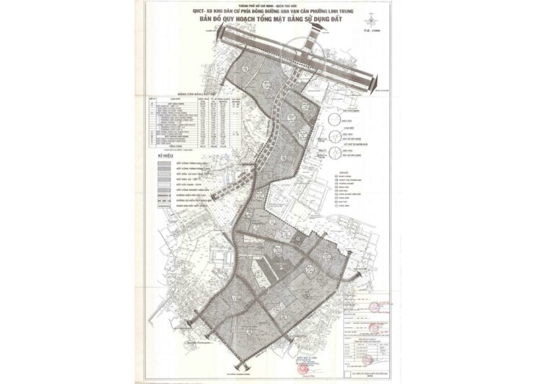 Bản đồ quy hoạch 1/2000 Khu dân cư phía Đông đường Kha Vạn Cân