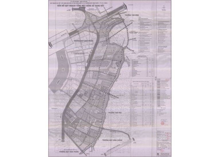 Bản đồ quy hoạch 1/2000 Khu dân cư phía đông Quốc Lộ 13 phường Hiệp Bình Phước