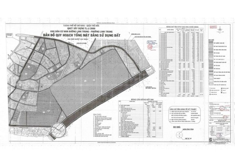 Bản đồ quy hoạch 1/2000 Khu dân cư phía Nam đường Linh Trung