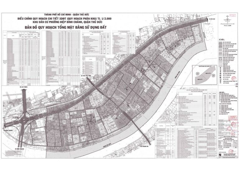 Bản đồ quy hoạch 1/2000 Khu dân cư phường Hiệp Bình Chánh