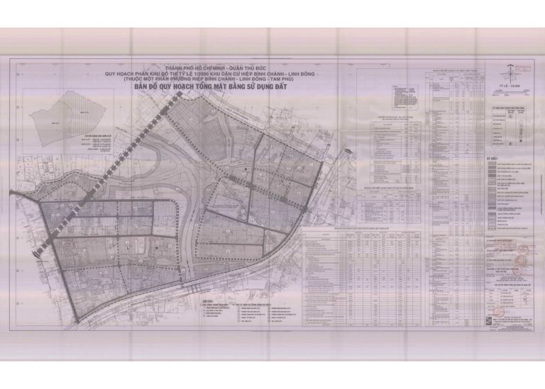 Bản đồ quy hoạch 1/2000 Khu dân cư phường Hiệp Bình Chánh - Linh Đông