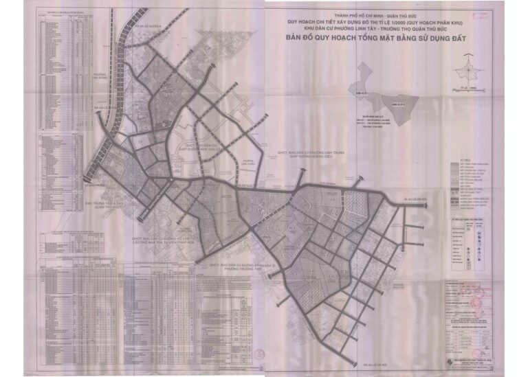 Bản đồ quy hoạch 1/2000 Khu dân cư phường Linh Tây - Trường Thọ