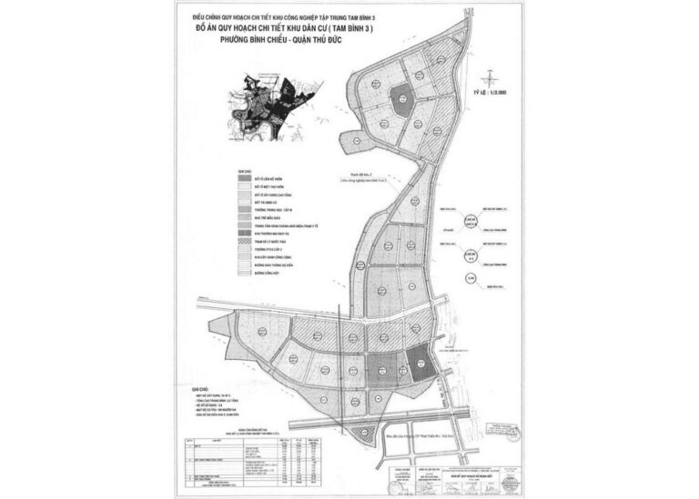 Bản đồ quy hoạch 1/2000 Khu dân cư Tam Bình 3