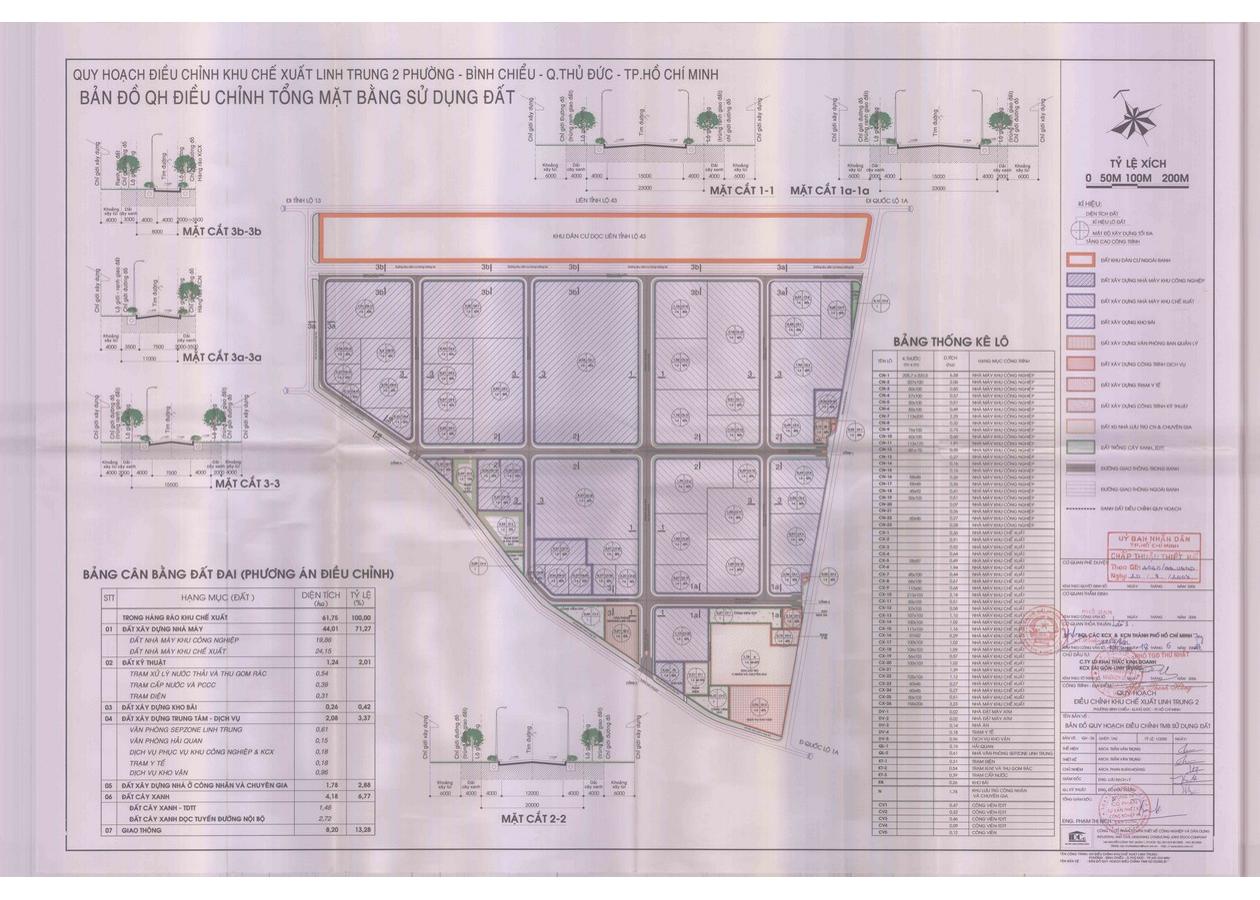Bản đồ quy hoạch 1/2000 Khu chế xuất Linh Trung 2, Quận Thủ Đức