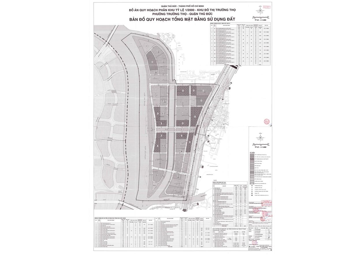 Bản đồ quy hoạch 1/2000 Khu Đô thị Trường Thọ, Quận Thủ Đức - Địa ...
