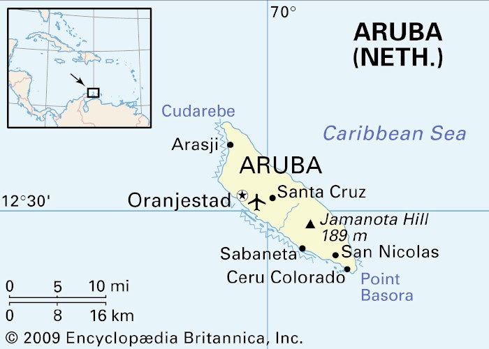 Bản đồ đảo Aruba