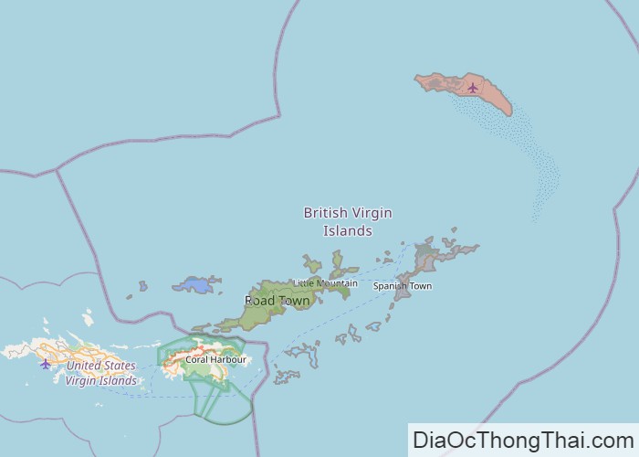 Bản đồ quần đảo Virgin thuộc Anh