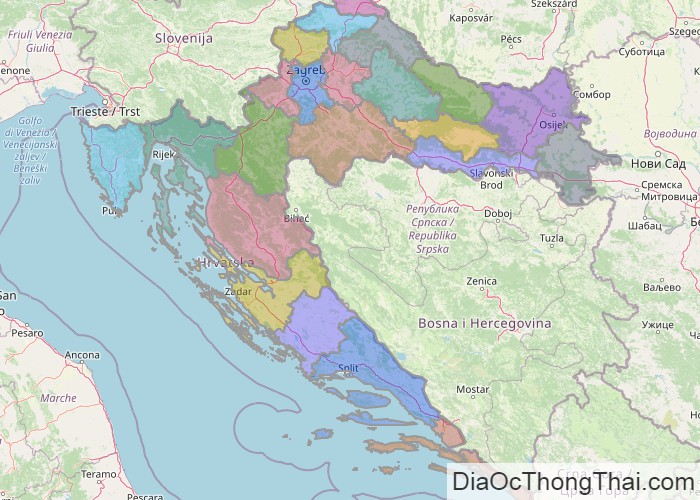 Bản đồ Croatia