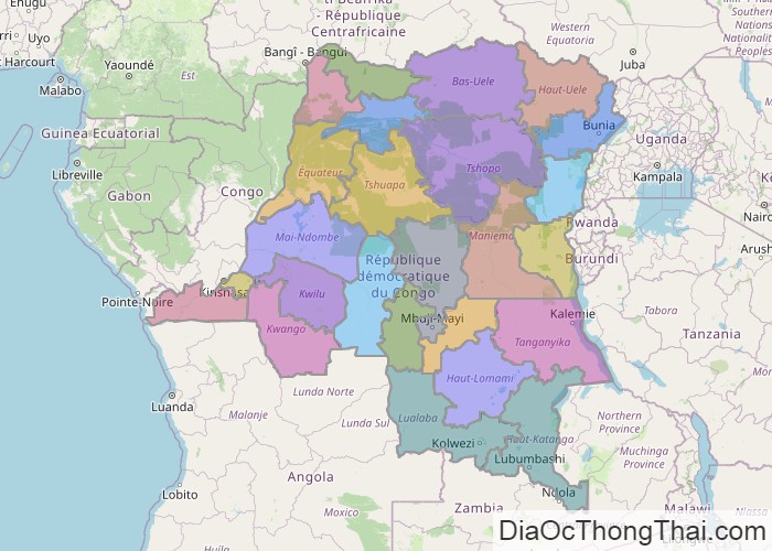 Bản đồ Cộng hòa dân chủ Congo