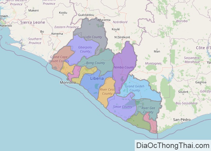 Bản đồ Liberia