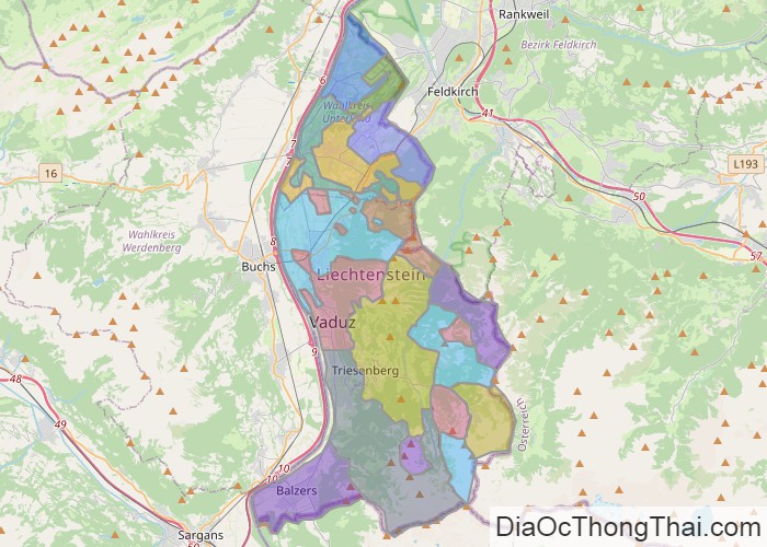 Bản đồ Liechtenstein