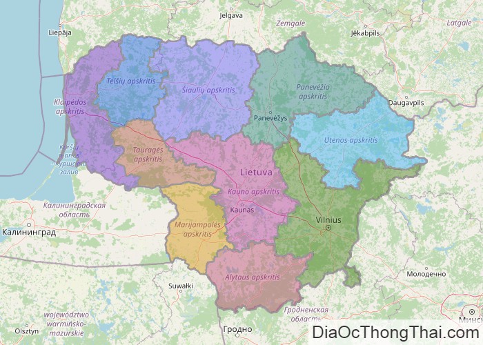 Bản đồ Lithuania