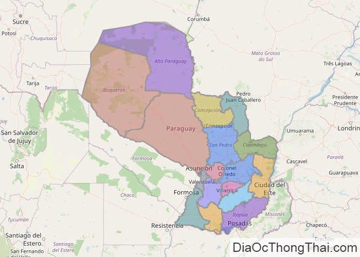 Bản đồ Paraguay