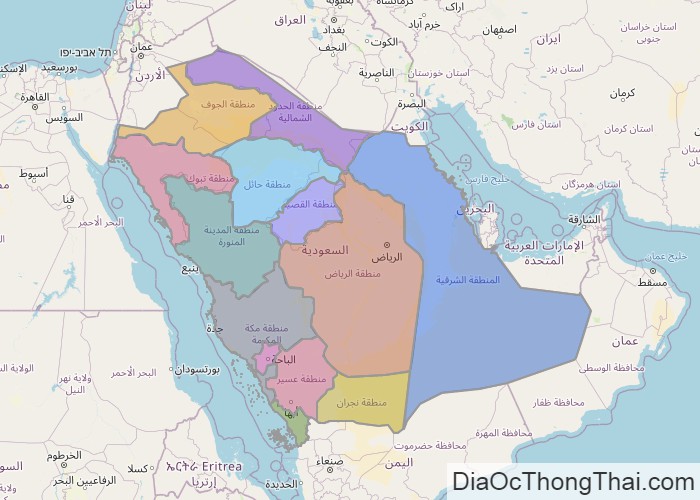 Bản đồ Ả Rập Saudi (Saudi Arabia)