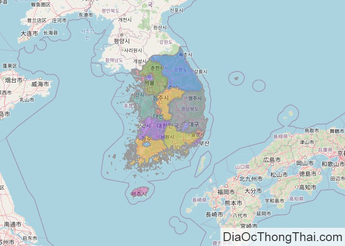 Bản đồ Hàn Quốc (Nam Triều Tiên)