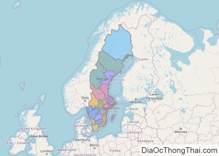 Bản đồ Thụy Điển (Sweden)