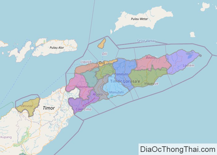 Bản đồ Đông Timor (Timor-Leste)