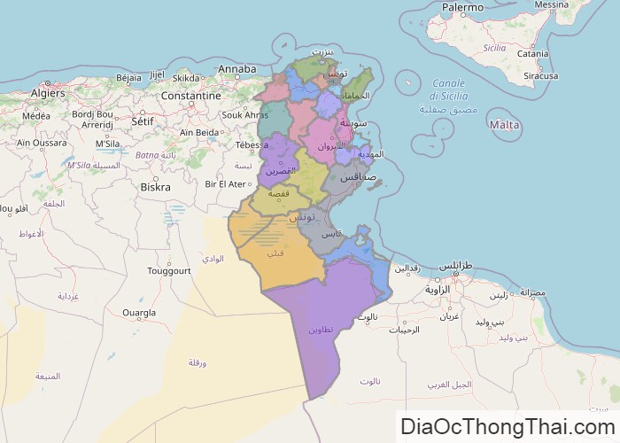 Bản đồ Tunisia