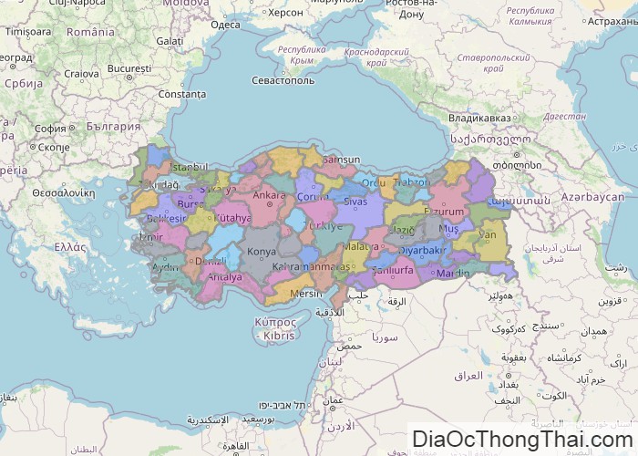 Bản đồ Thổ Nhĩ Kỳ (Turkey)