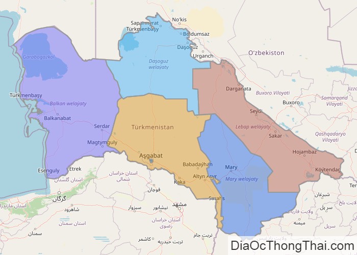Bản đồ Turkmenistan
