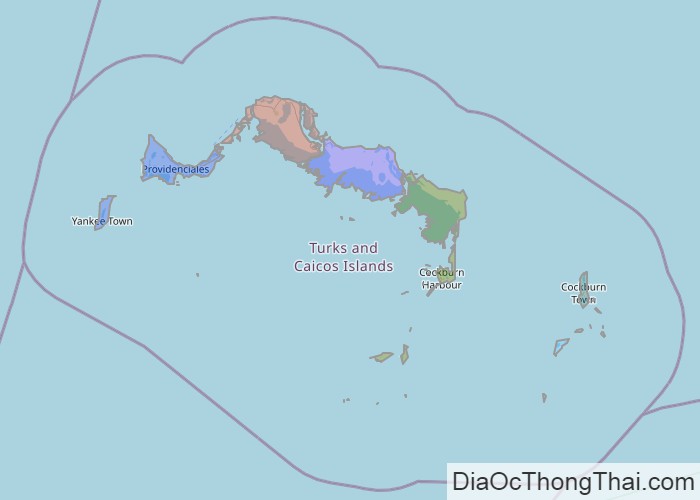 Bản đồ quần đảo Turks & Caicos