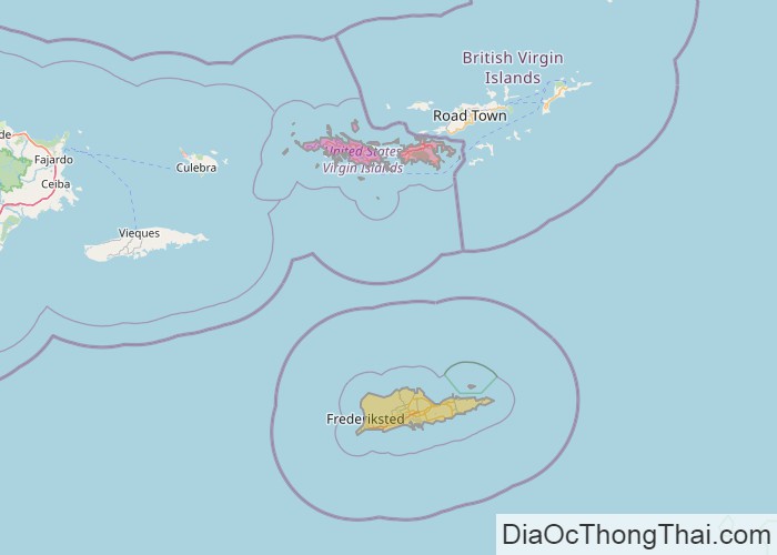 Bản đồ quần đảo Virgin thuộc Mỹ
