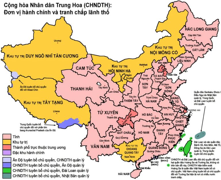 Bản đồ các tỉnh Trung Quốc