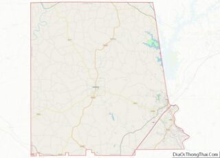 Map of Chambers County, Alabama