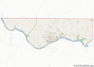 Map of Lauderdale County, Alabama