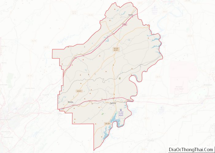 Map of Saint Clair County