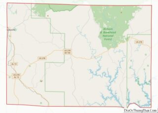 Map of Winston County, Alabama
