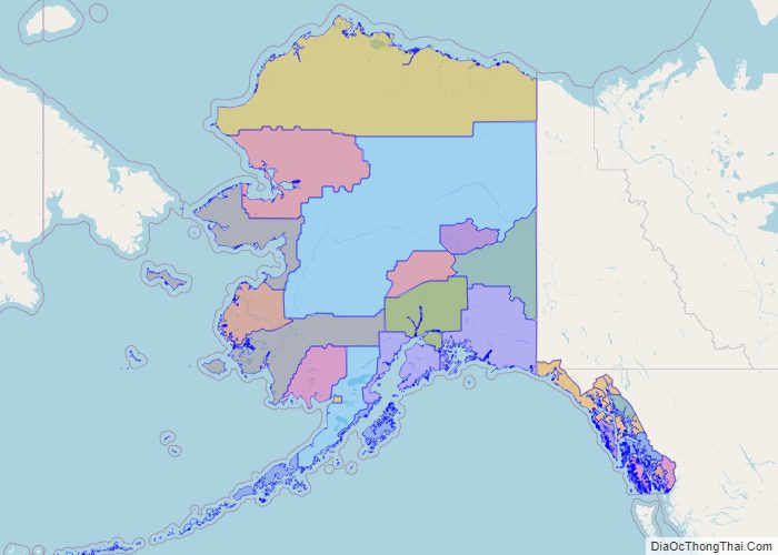 Political map of Alaska State - Printable Collection