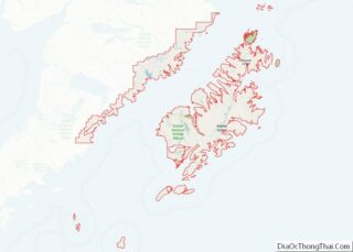 Map of Kodiak Island Borough, Alaska