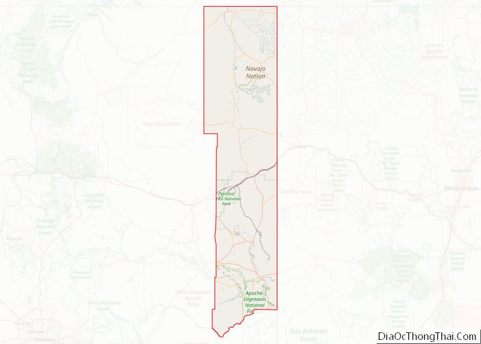 Map of Apache County, Arizona - Thong Thai Real