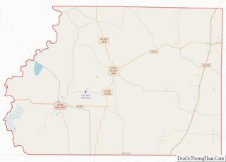 Map of Ashley County, Arkansas