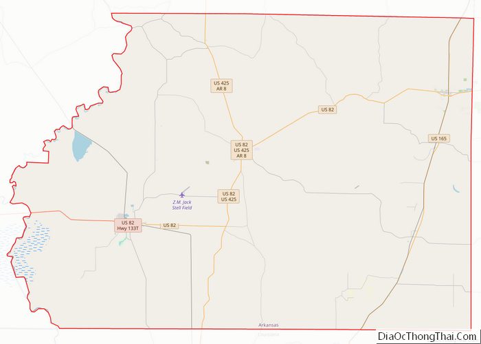 Map of Ashley County