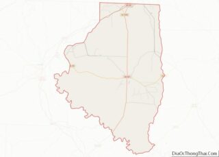 Map of Calhoun County, Arkansas