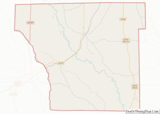 Map of Cleveland County, Arkansas