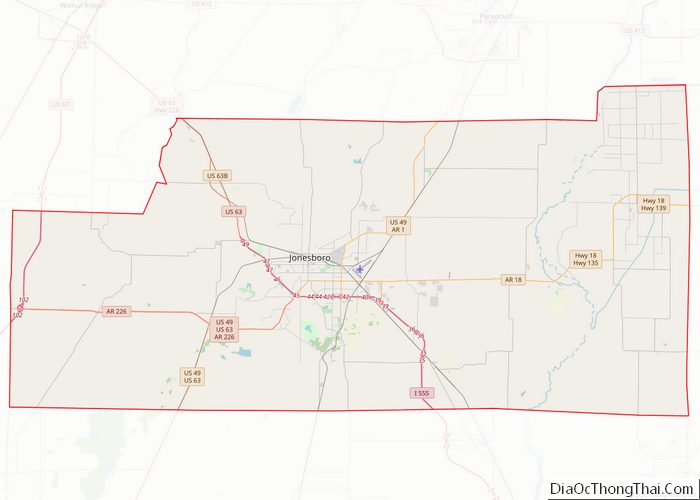 Map of Craighead County