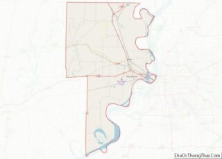 Map of Crittenden County, Arkansas