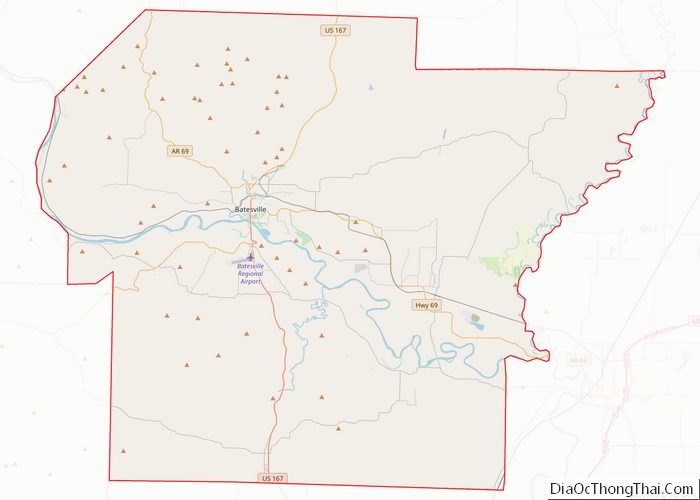 Map of Independence County